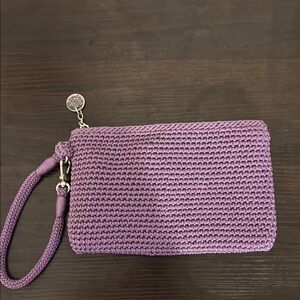 The Sak Purple Crochet Wristlet Clutch